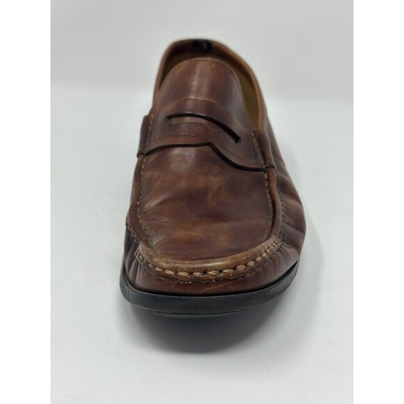 Magnanni Men’s Marbled Cognac Leather Loafers Shoes Made In Spain Size 9.5 READ main image 7